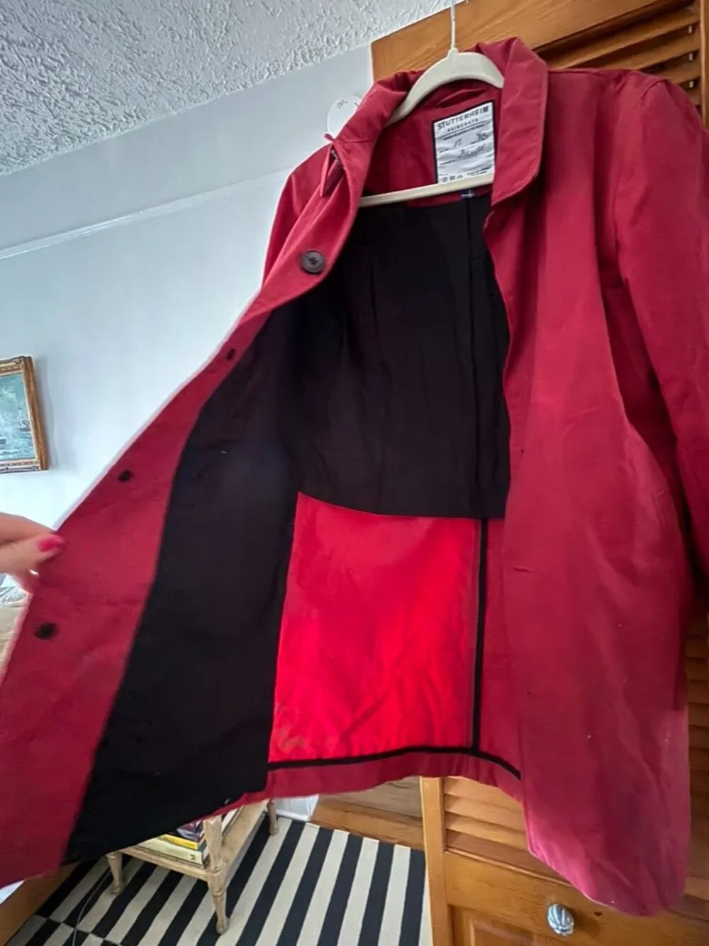 Vintage Red Stutterheim Trench Raincoat